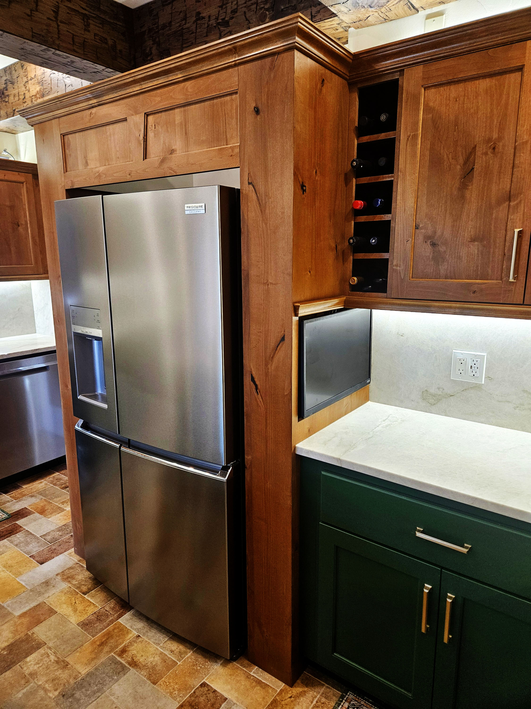 Finished cabinetry detail in Flathead Lake kitchen remodel